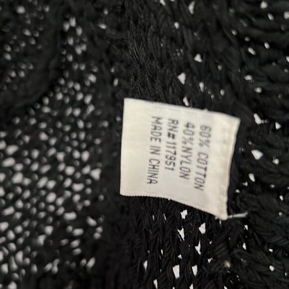 HAIKU KNITTED BLACK SHORTS SLEEVE OPEN CARDIGAN‎ SWEATER SIZE S - Picture 8 of 8